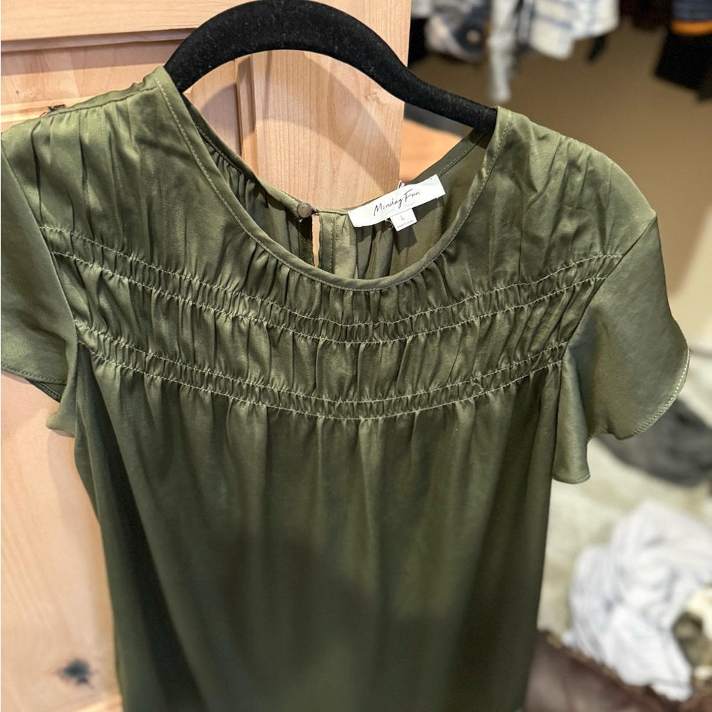 Madison Olive Green Blouse
